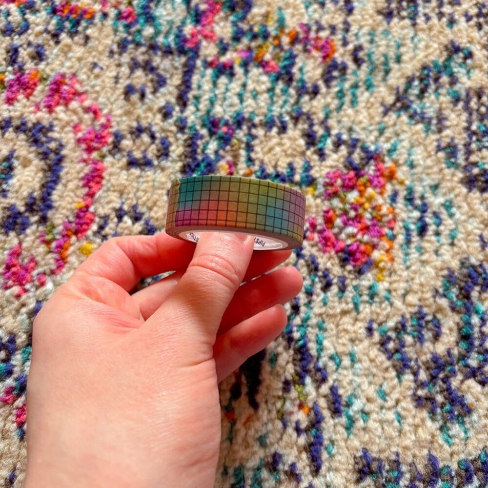 NWOT✨ Pipsticks Checkered Rainbow Gradient Washi Tape Planner Journaling